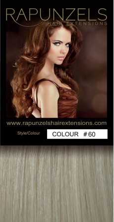 190 Gram 20" Clip In Hair Extensions Colour #60 Lightest Blonde (14 p/c Deluxe Head)
